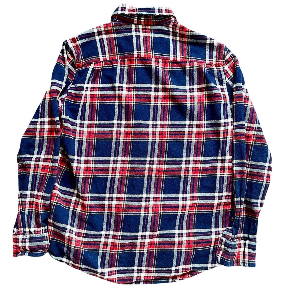 Crewcuts J. Crew Kids Plaid Flannel Button Down Shirt Navy Red Size 14‎ Classic - Picture 6 of 6